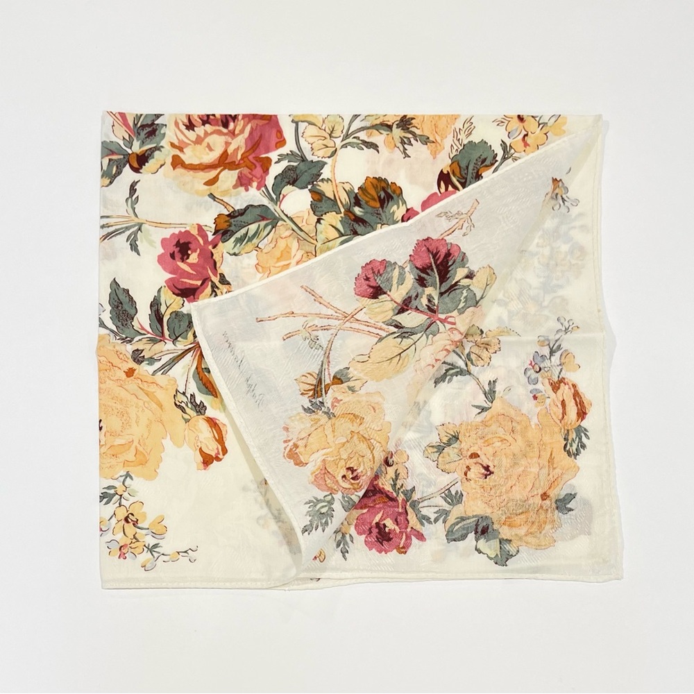 Ralph Lauren Pink and White Floral Cotton Bandana Scarf - Picture 10 of 12